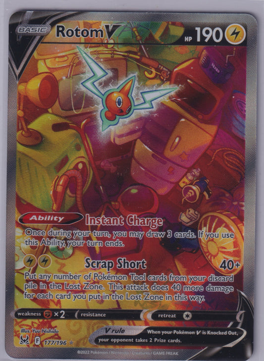 Rotom V (Alternate Full Art) #177/196 SWSH11: Lost Origin Pokemon
