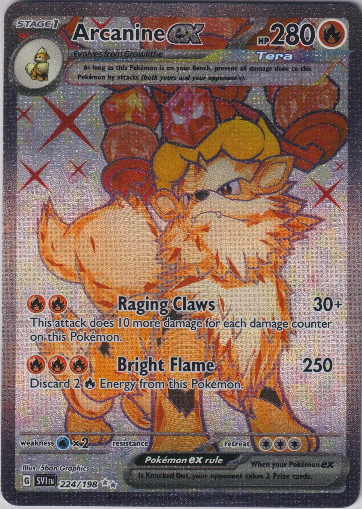 Arcanine ex #224/198 SV01: Scarlet & Violet Base Set Pokemon