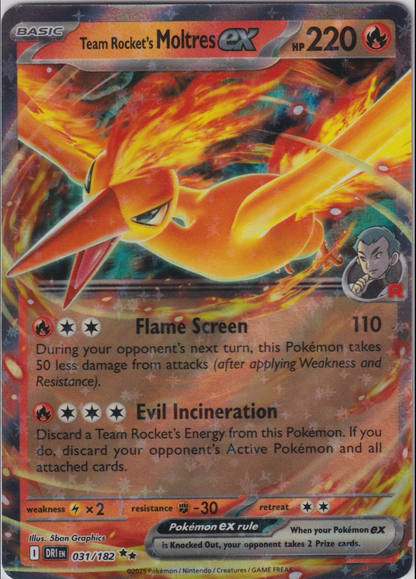 Team Rocket's Moltres ex 031/182 SV10 Destined Rivals Pokemon TCG English Card
