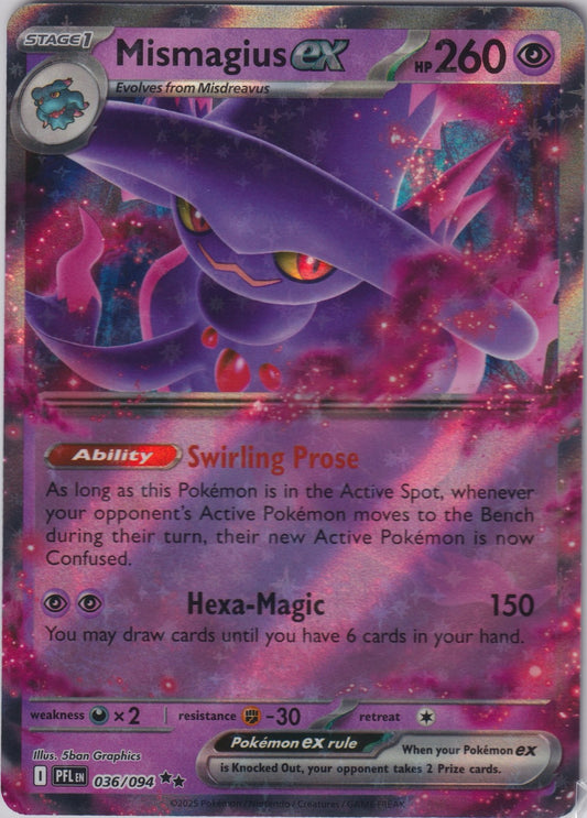 Mismagius ex 036/094 ME02 Phantasmal Flames Pokemon TCG English Card NM