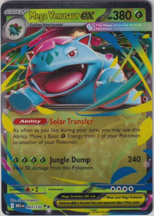 Mega Venusaur ex 003/132 ME01 Mega Evolution Pokemon TCG English Card NM