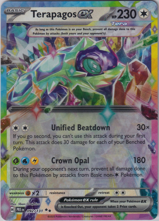 Terapagos ex 092/131 SV Prismatic Evolutions Pokemon TCG English Card NM