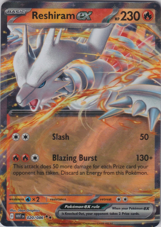 Reshiram ex 020/086 SV White Flare Pokemon TCG English Card NM