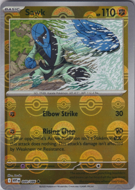 Sawk (Poke Ball Pattern) 049/086 SV White Flare Pokemon TCG English Card NM