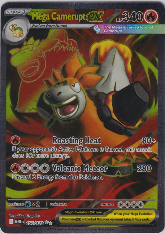 Mega Camerupt ex 156/132 UR ME01 Mega Evolution Pokemon TCG English Card NM