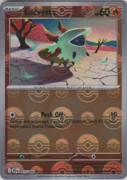 Larvesta (Poke Ball Pattern) 015/086 SV Black Bolt Pokemon TCG English Card NM