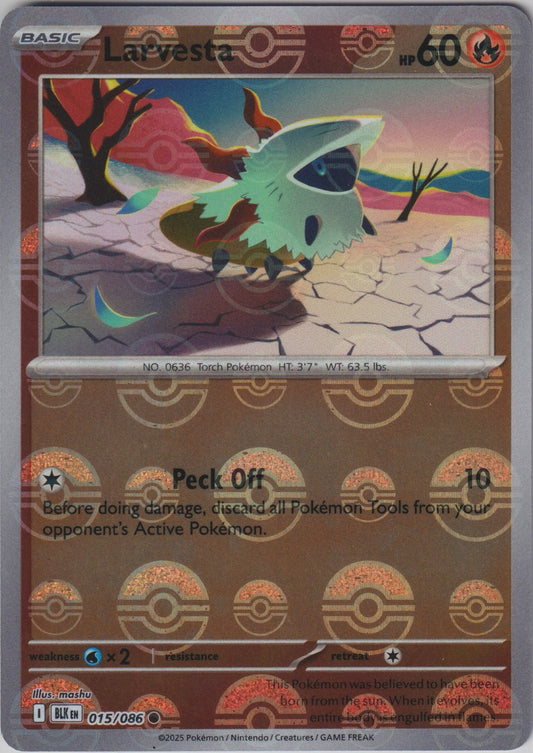 Larvesta (Poke Ball Pattern) 015/086 SV Black Bolt Pokemon TCG English Card NM