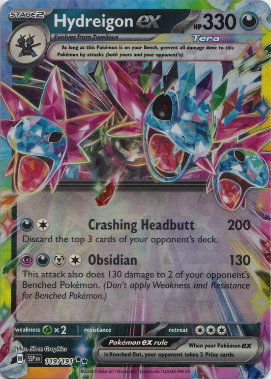 Hydreigon ex 119/191 SV08 Surging Sparks Pokemon TCG English Card NM