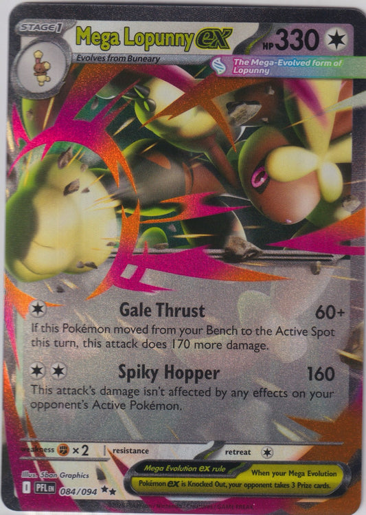 Mega Lopunny ex 084/094 ME02 Phantasmal Flames Pokemon TCG English Card NM