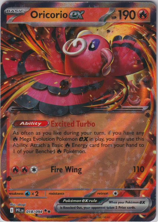 Oricorio ex 018/094 ME02 Phantasmal Flames Pokemon TCG English Card NM