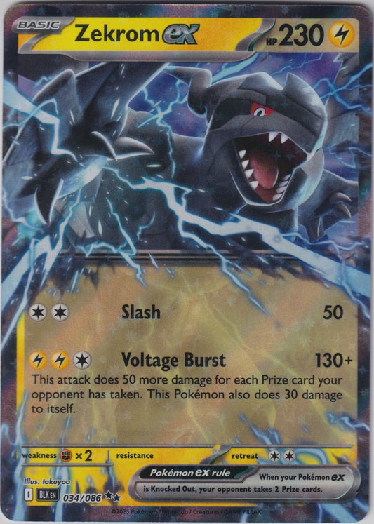 Zekrom ex 034/086 SV Black Bolt Pokemon TCG English Card NM