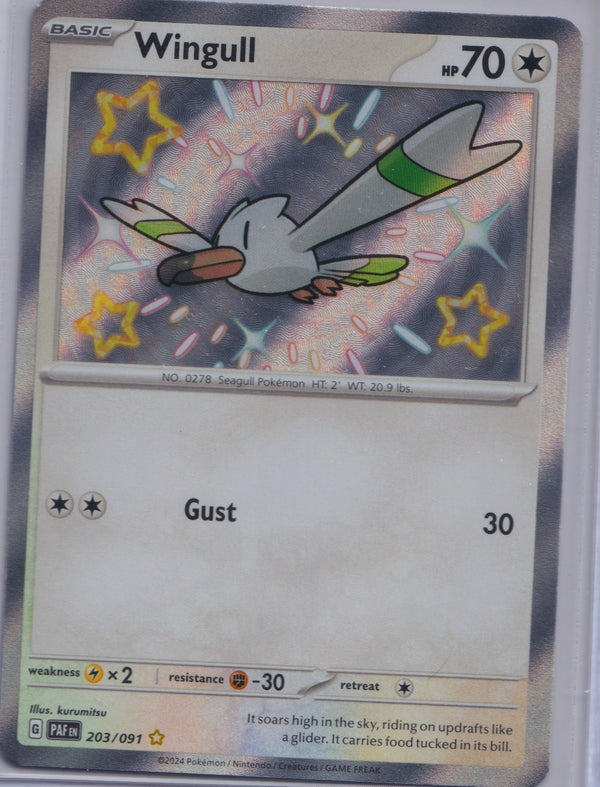 Wingull 203/091 Shiny SV Paldean Fates Pokemon TCG English Card NM
