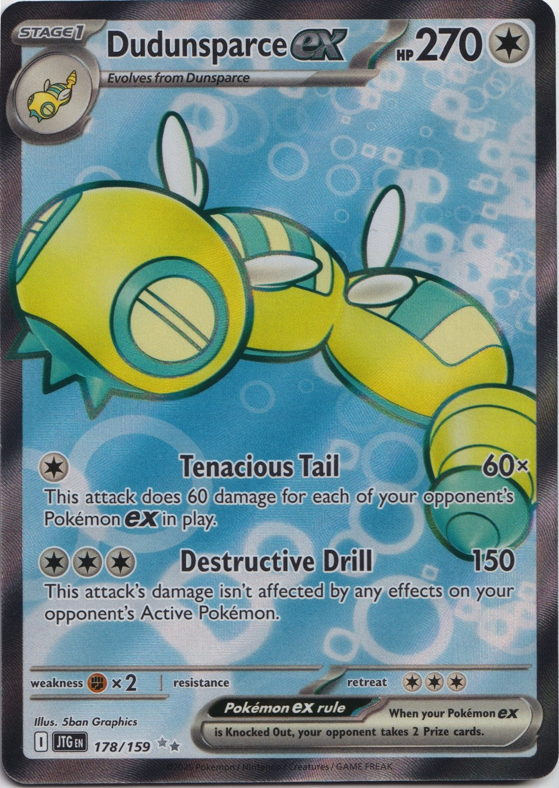 Dudunsparce ex 178/159 UR SV09 Journey Together Pokemon TCG English Card NM