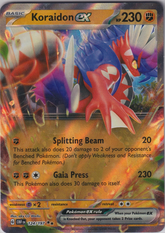 Koraidon ex 124/197 SV03 Obsidian Flames Pokemon TCG English Card NM