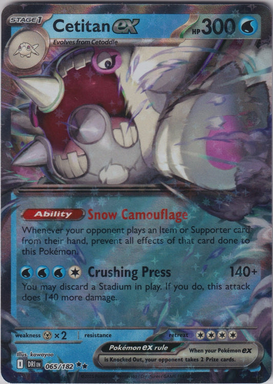 Cetitan ex 065/182 SV10 Destined Rivals Pokemon TCG English Card NM